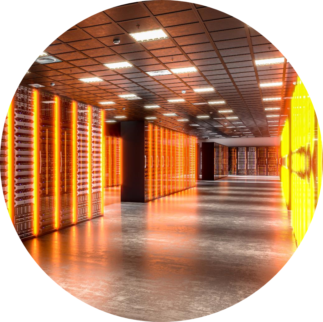 オレンジと黄色のバックライトのサーバー